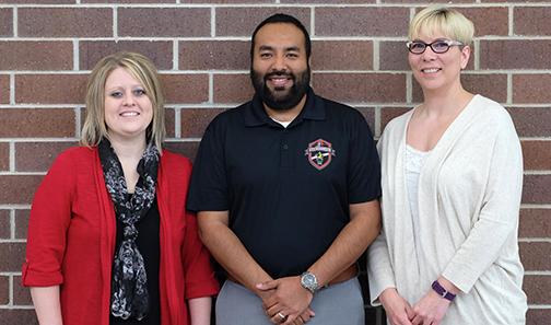 The scholarship winners are, from left, Lisa Cerveny, Luis Quiroz and Sheryl Kenworthy.
